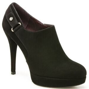 Stuart Weitzman Black Suede Coverall Heel Ankle booties SZ 9.5 N Narrow